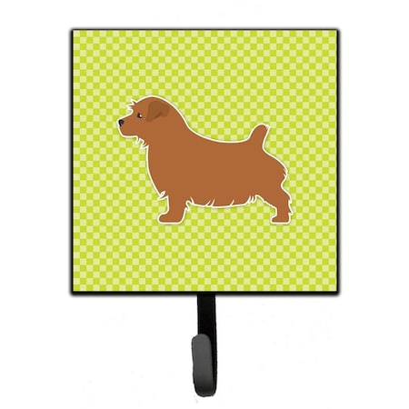 Carolines Treasures Norfolk Terrier Checkerboard Green Leash or Key Holder BB3809SH4